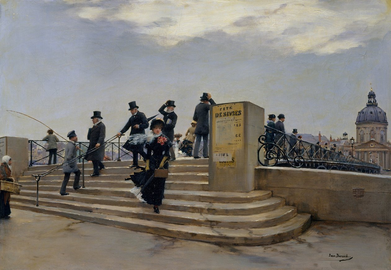 Szeles nap a Pont des Arts -on alkotó: Jean Beraud