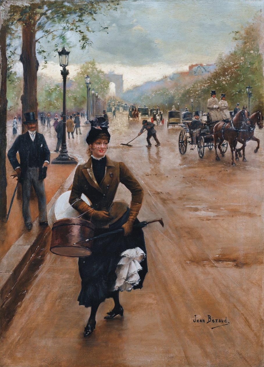  La Modiste Sur Les Champs ElyseesA fodrász a Champs Elysees-en alkotó: Jean Beraud