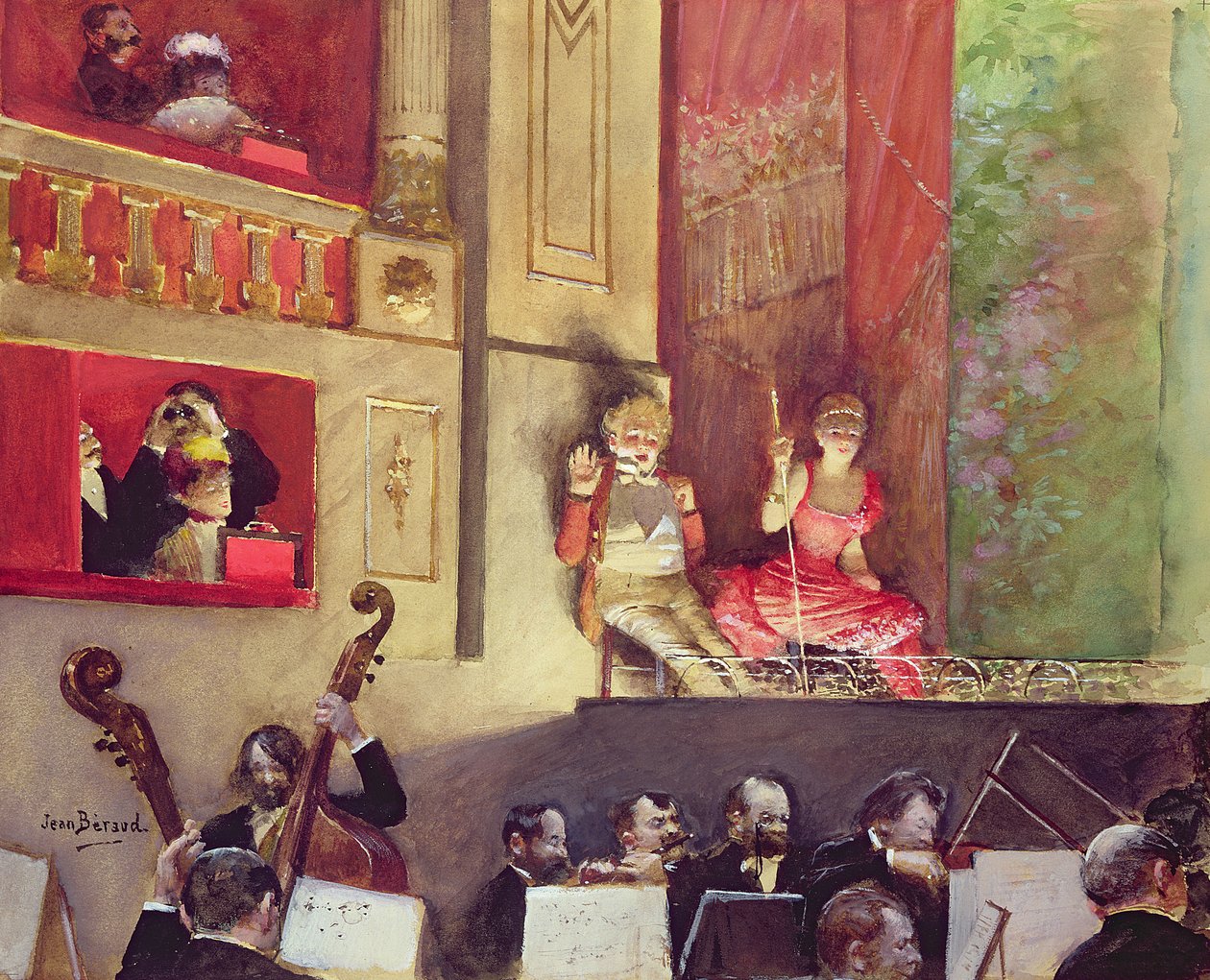 Cafe Concert (gouache) alkotó: Jean Beraud