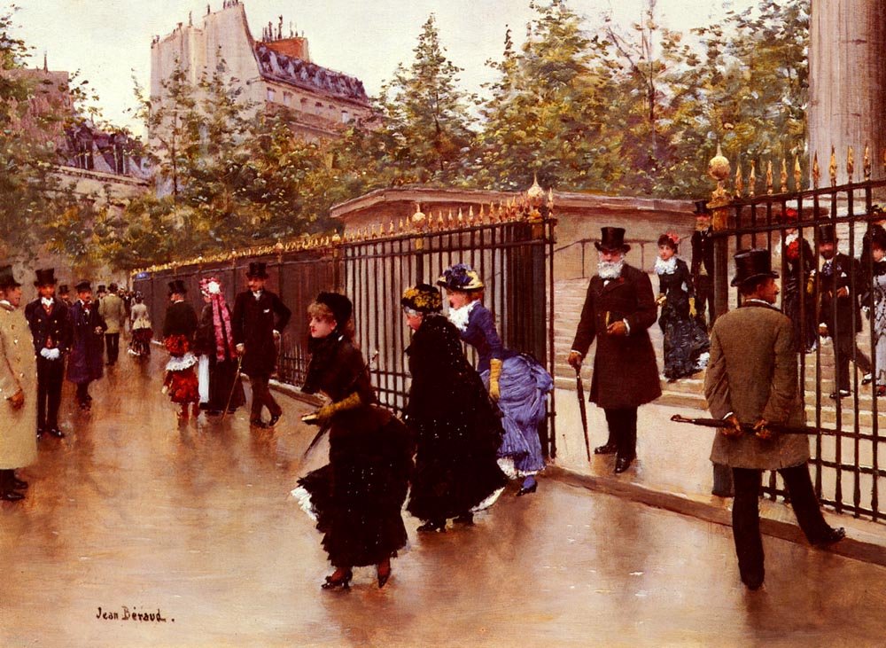 Elhagyva a La Madeleine -t, Párizs alkotó: Jean Beraud