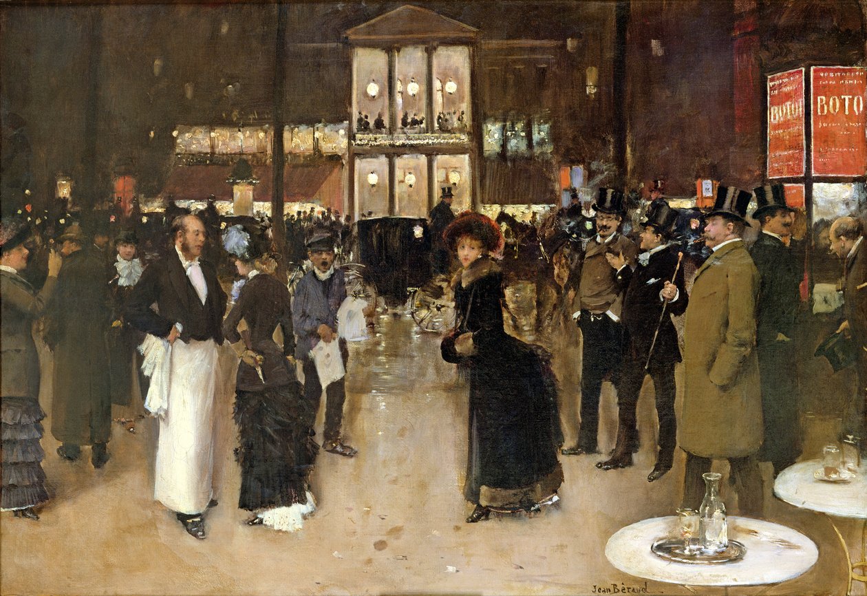 A Boulevard at Night, a Theater des Varietes előtt, 1883 körül alkotó: Jean Beraud