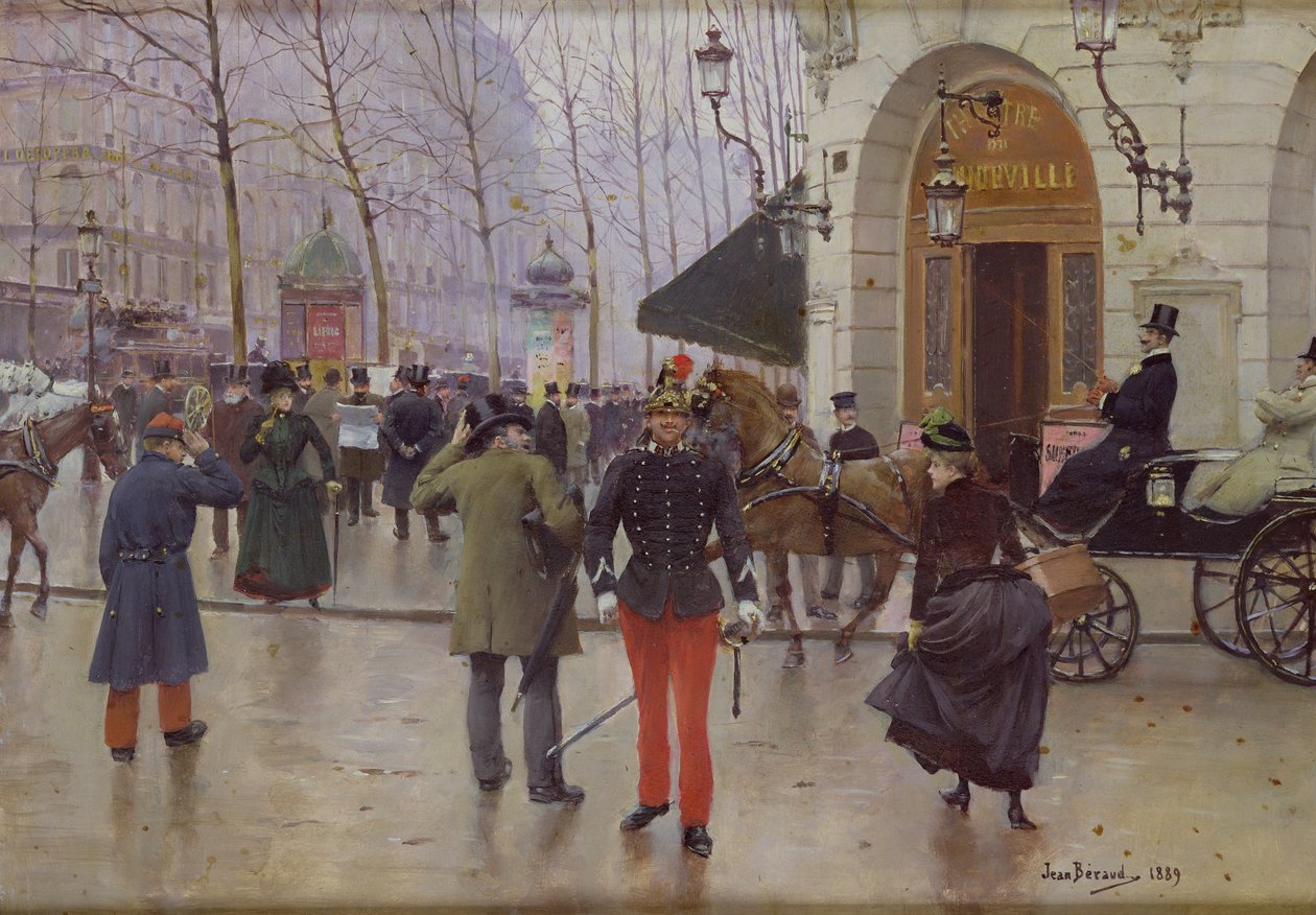 A Boulevard des Capucines és a Vaudeville Színház, 1889 alkotó: Jean Beraud