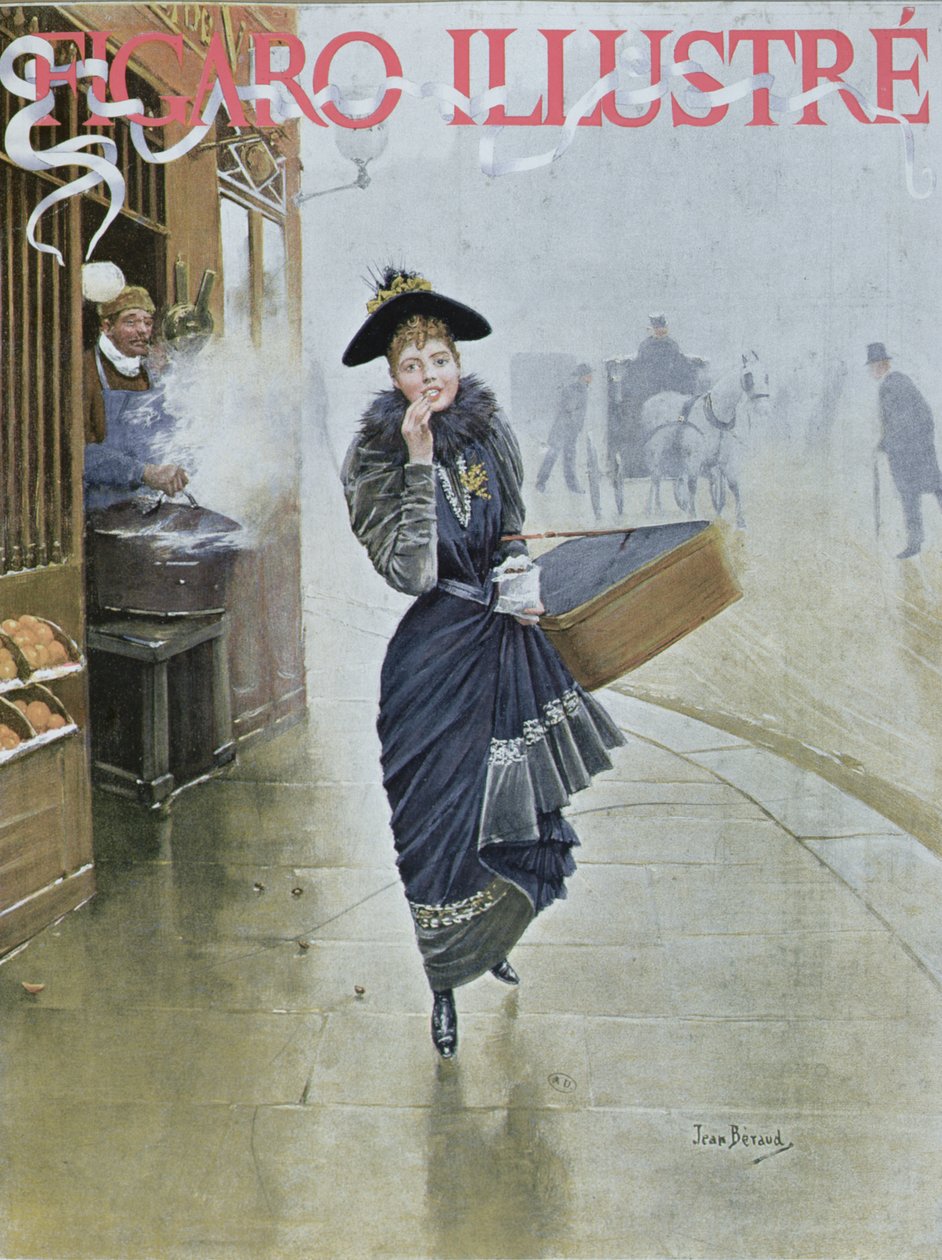 Fiatal párizsi kalapkészítő, a „Figaro Illustre” borítójának illusztrációja, 1892. február alkotó: Jean Beraud