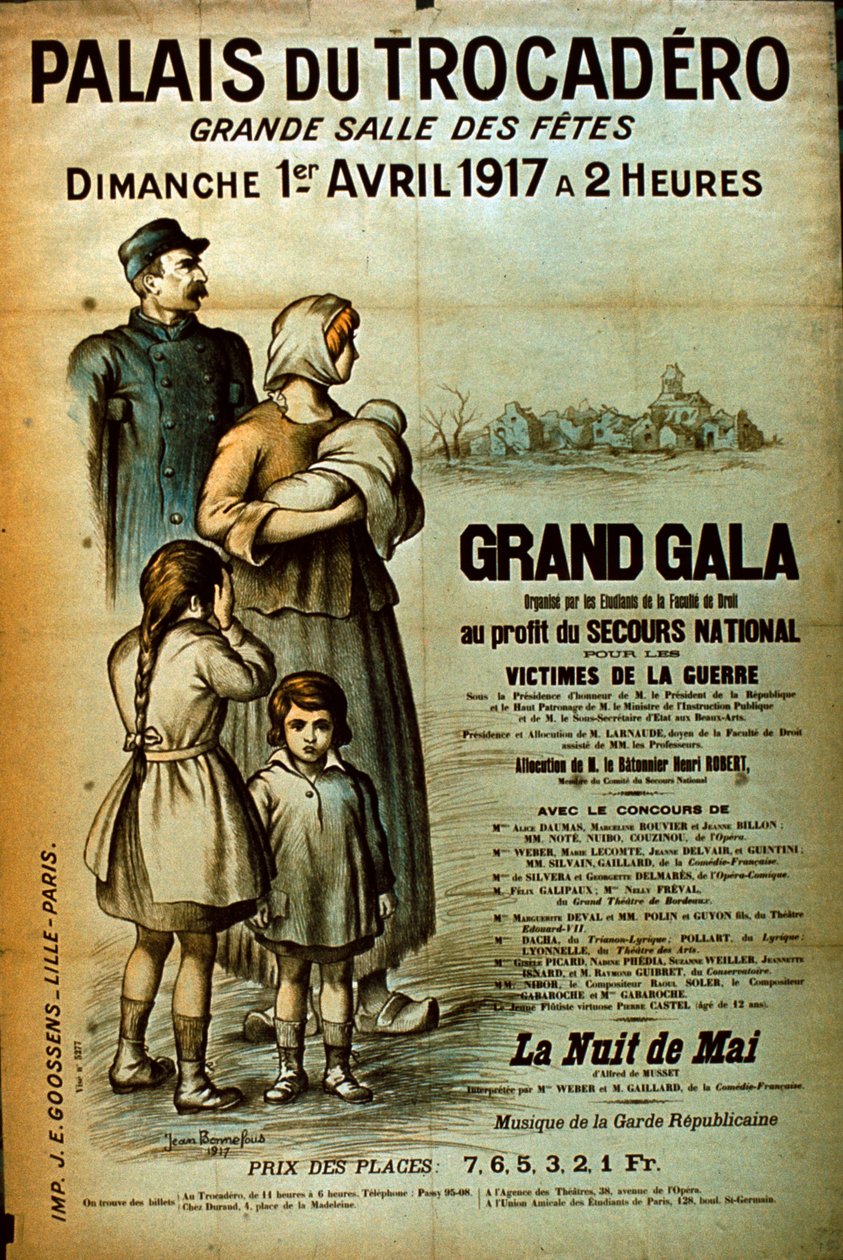 A Palais du Trocadero plakátja, 1917 alkotó: Jean Bonnefous