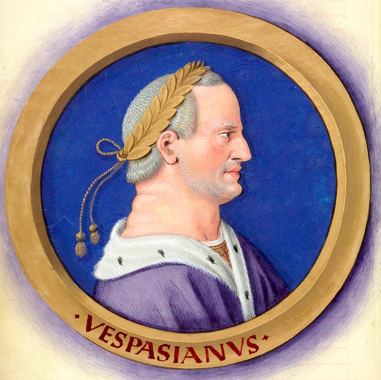 A tizenkét Caesar leírása figuráikkal 10-Vespasianus alkotó: Jean Bourdichon