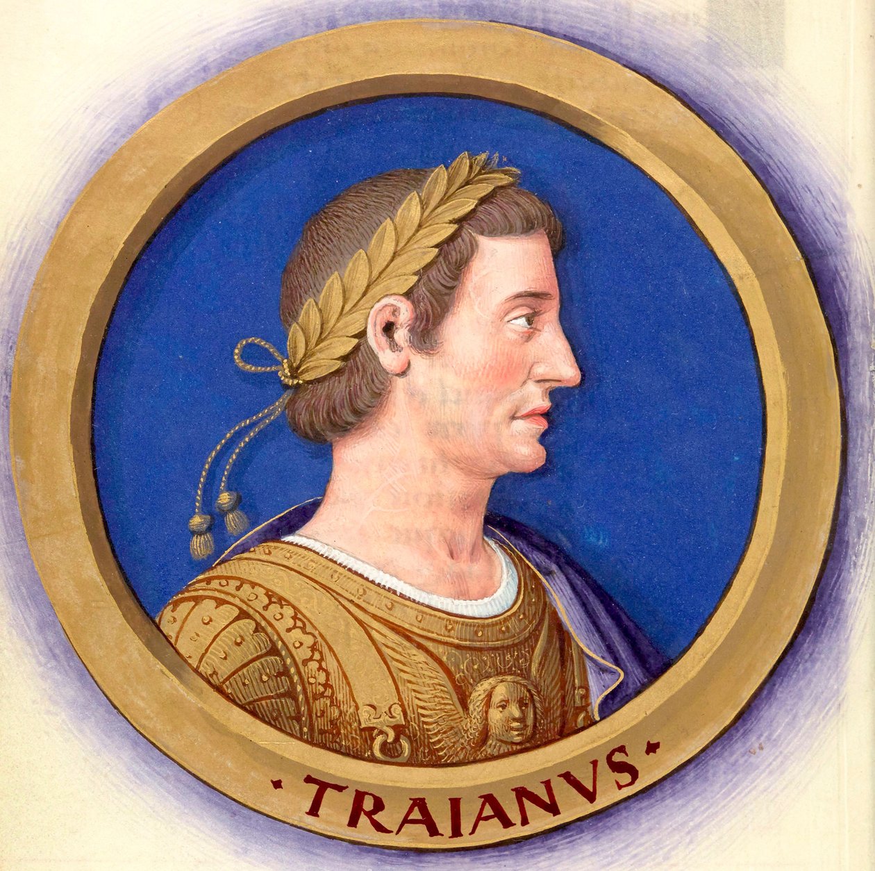A tizenkét Caesar leírása alakjaikkal 14-Traianus alkotó: Jean Bourdichon