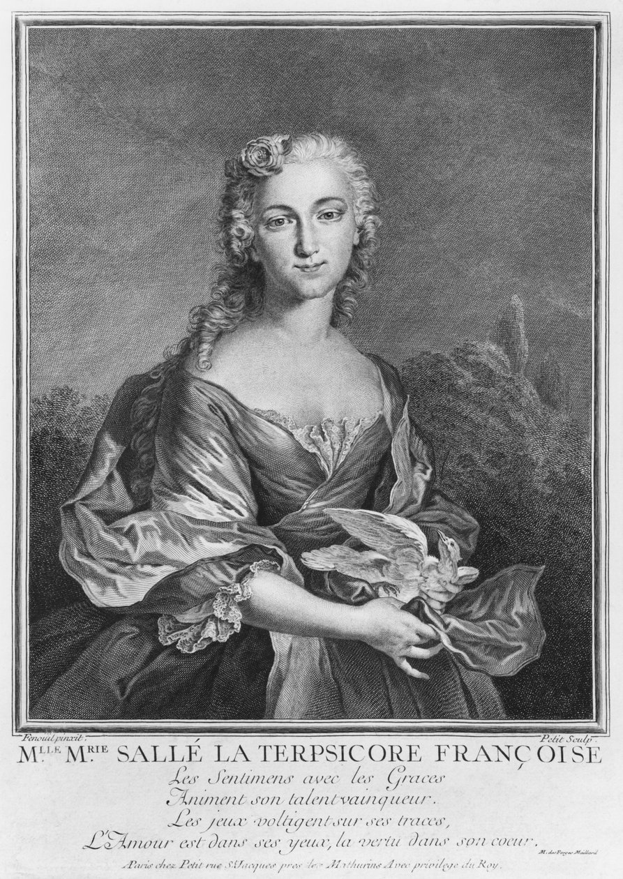 Mademoiselle Marie Salle, mint a francia Terpsichore, Petit metszete (lásd még: 414545) alkotó: Jean Cesar Fenouil