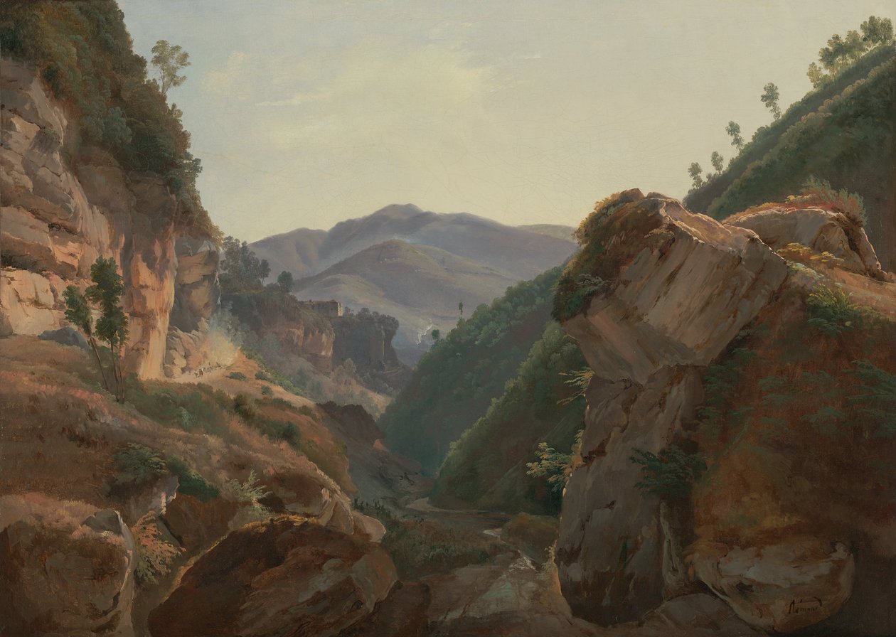 Hegyi táj Nápolyba vezető úton alkotó: Jean Charles Joseph Rémond