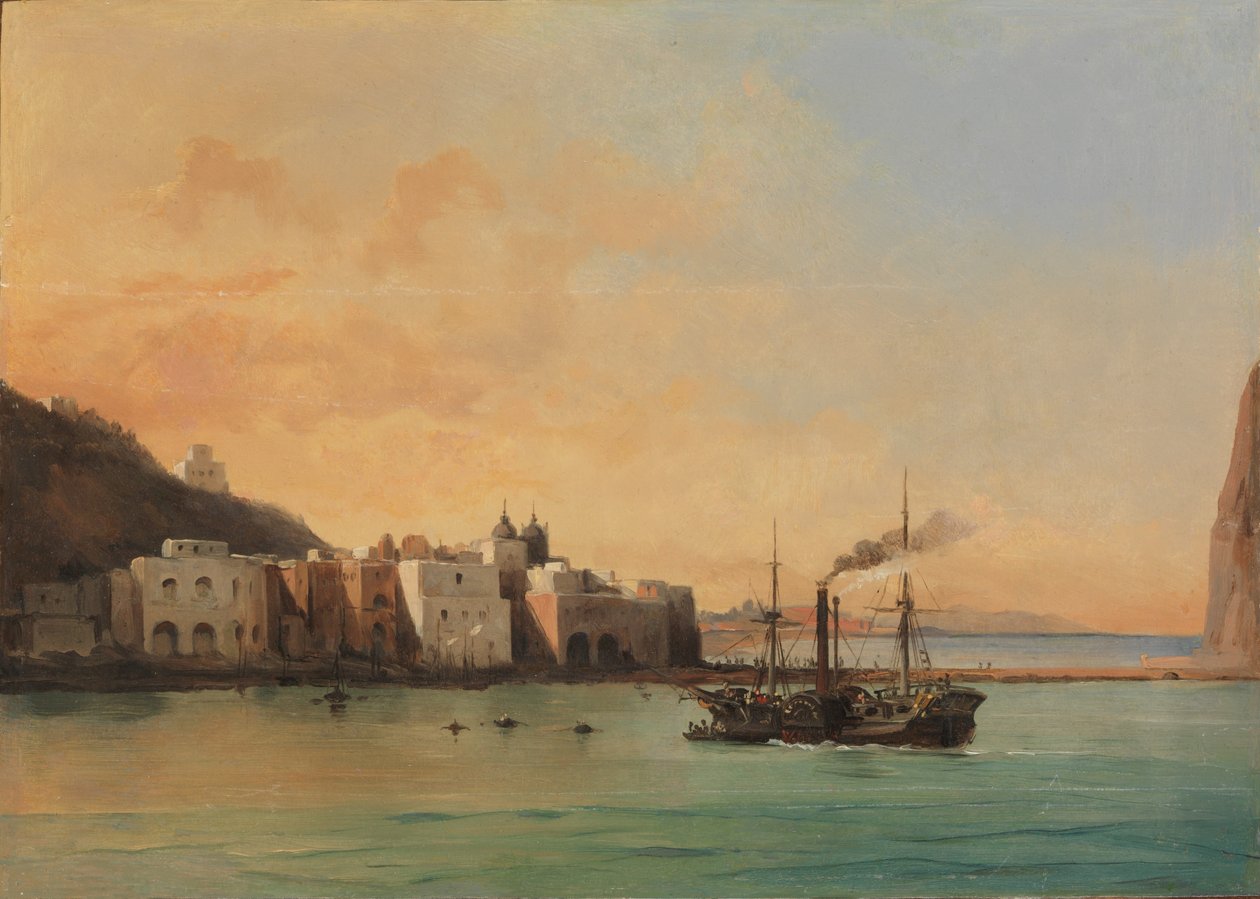 Kilátás Ischiára a tengerről alkotó: Jean Charles Joseph Rémond