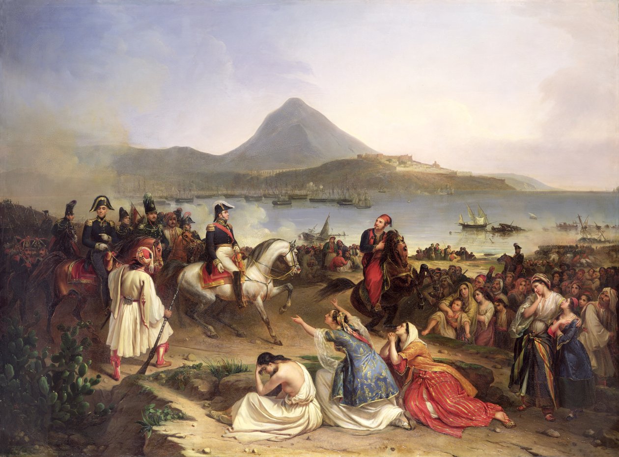 Találkozó Nicolas Joseph Maison tábornok (1771-1840) és Ibrahim Pasha (1789-1848) között Navarinóban, 1828. szeptember 1838. alkotó: Jean Charles Langlois