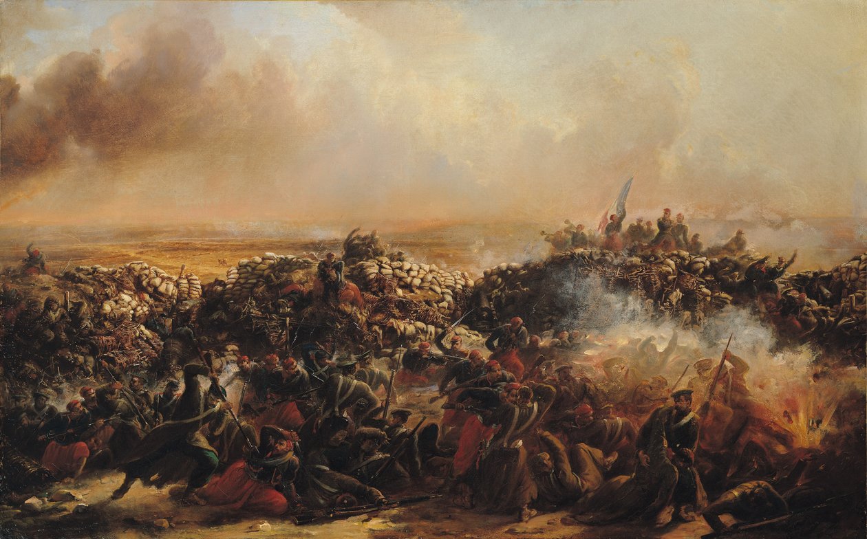 A szebasztopoli csata, a triptichon központi része, 1855 után (lásd még: 70336 és 70338) alkotó: Jean Charles Langlois