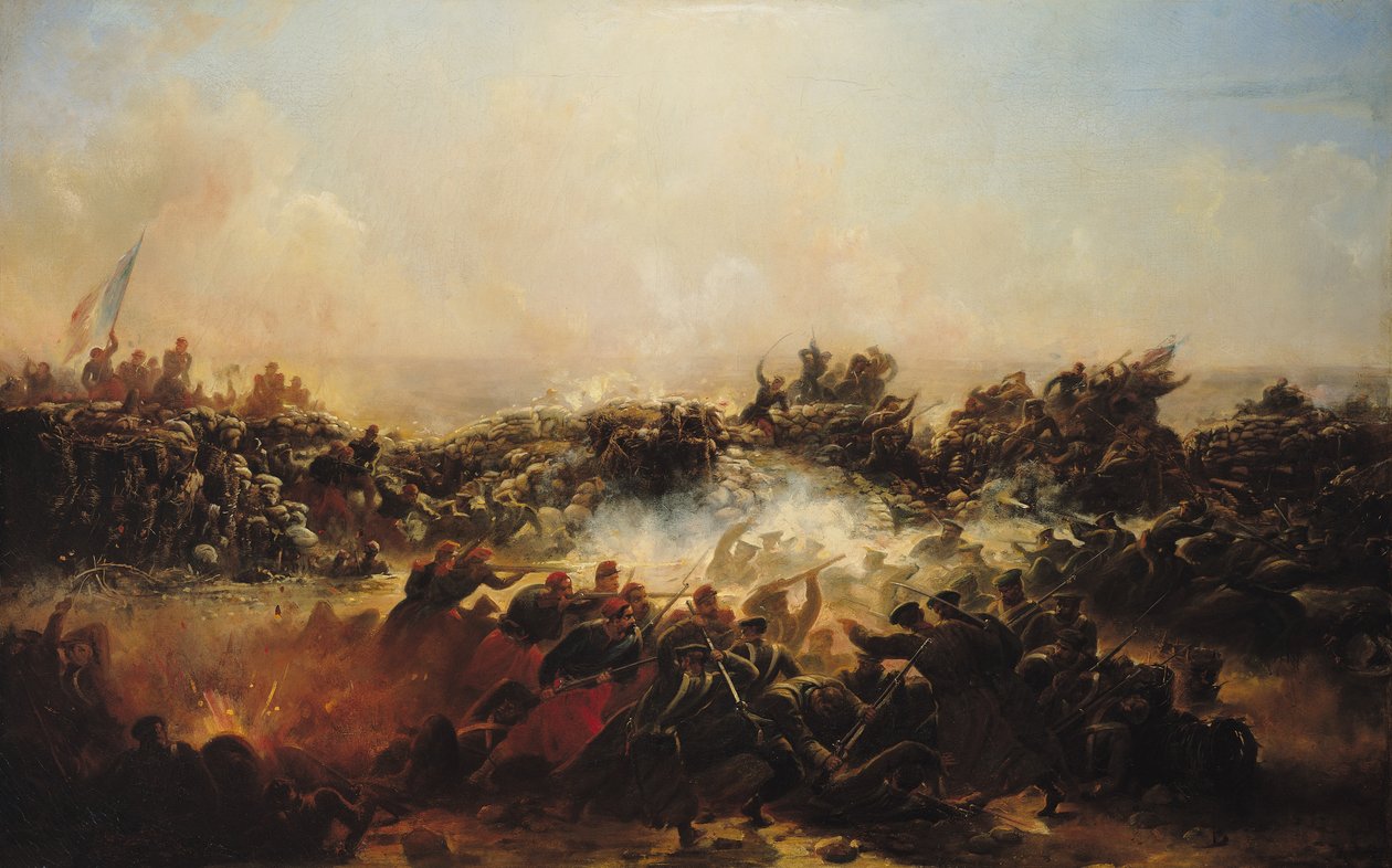 A szebasztopoli csata, a triptichon jobb oldali része, 1855 után (lásd még: 70337 és 70338) alkotó: Jean Charles Langlois