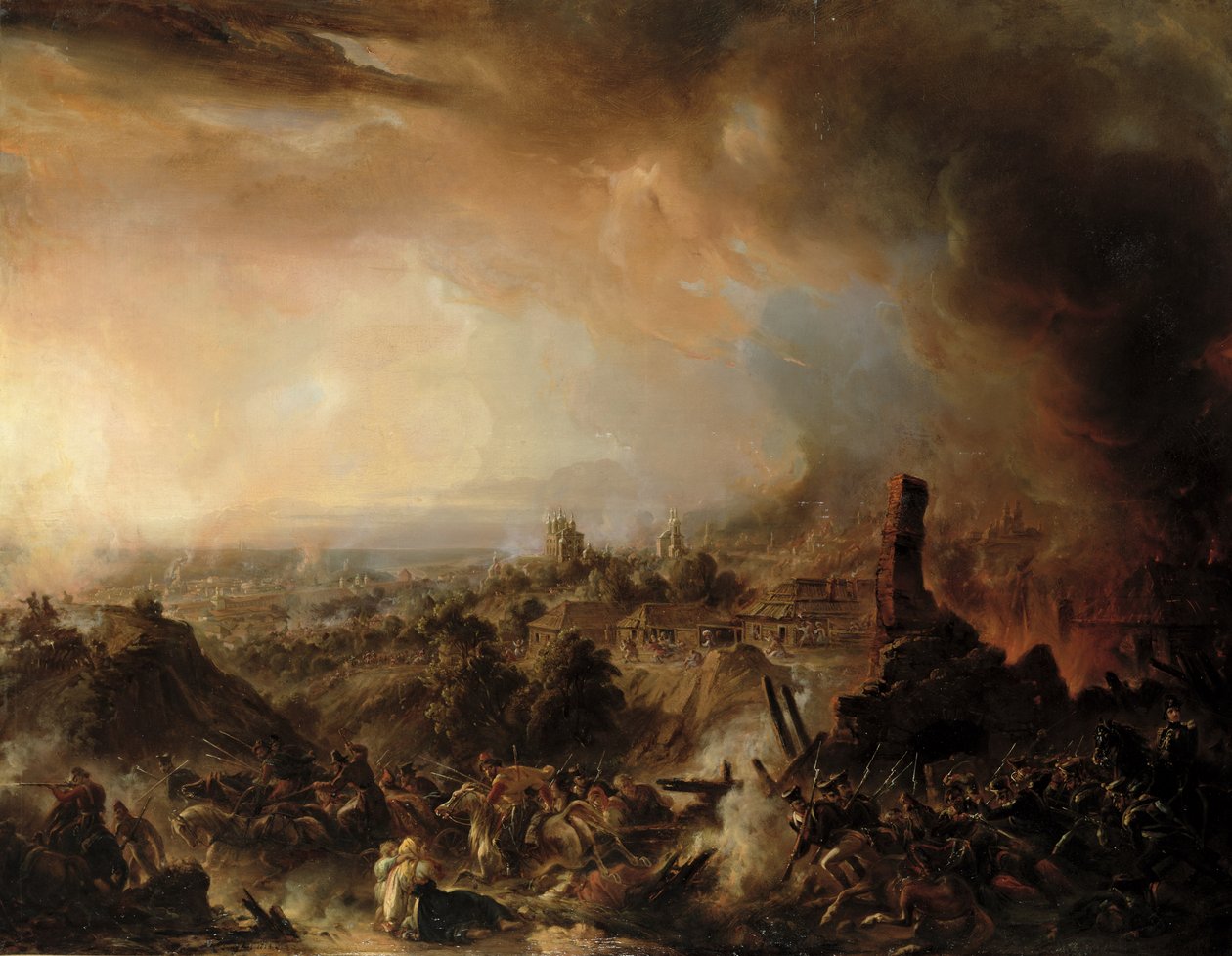 Moszkva felgyújtása 1812-ben, 1854-ben alkotó: Jean Charles Langlois