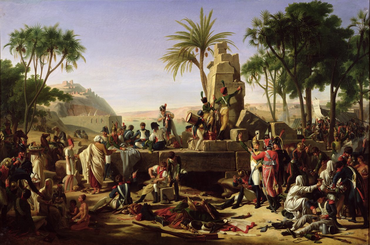 A csapatok megálltak a Nílus partján, 1799. február 2., 1812 alkotó: Jean Charles Tardieu