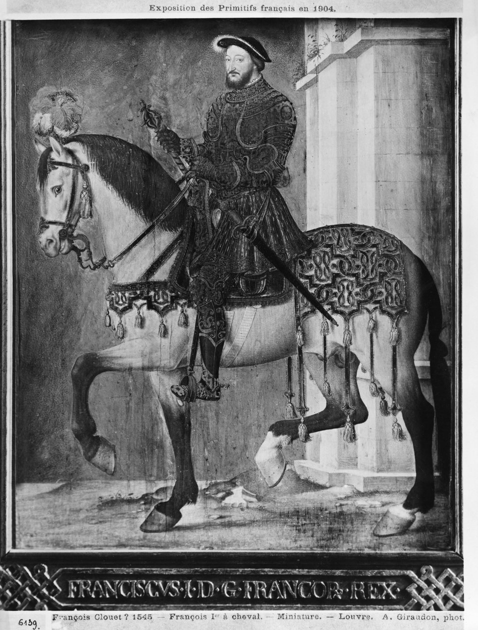 I. Ferenc francia király lovas portréja (wc pergamen) alkotó: Jean Clouet