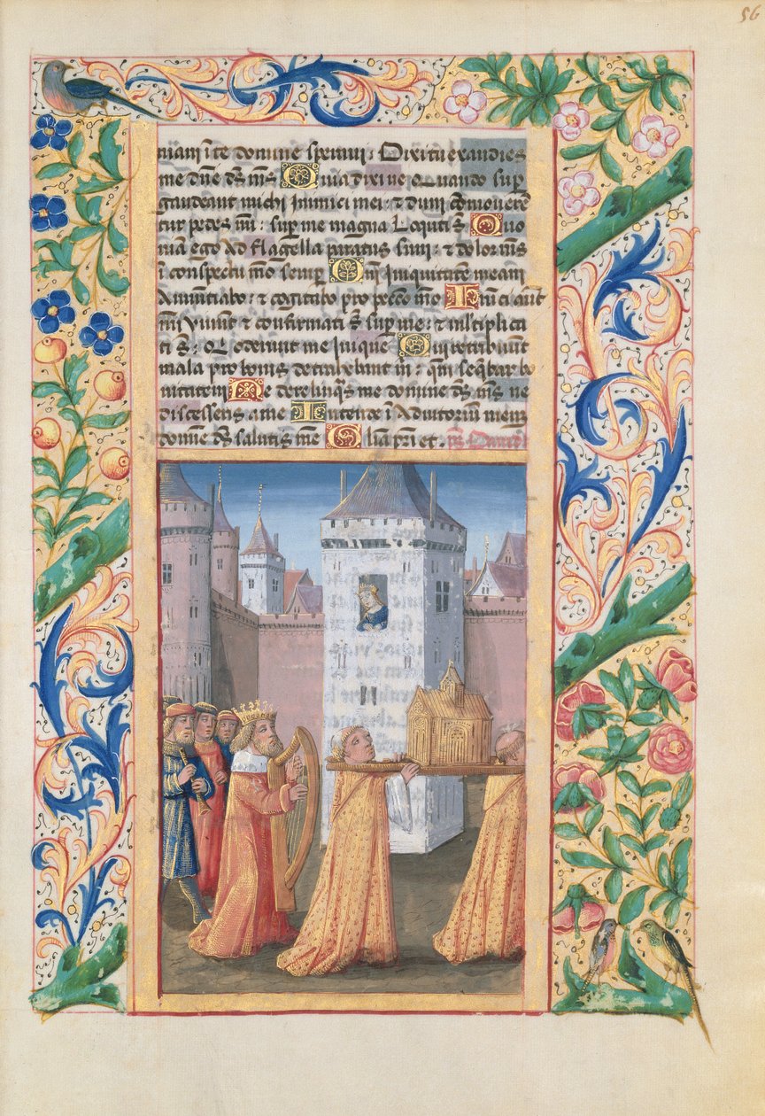 Ms Lat. Q.v.I.126 f.56 Dávid a frigyládát kísérve Jeruzsálembe, Louis d