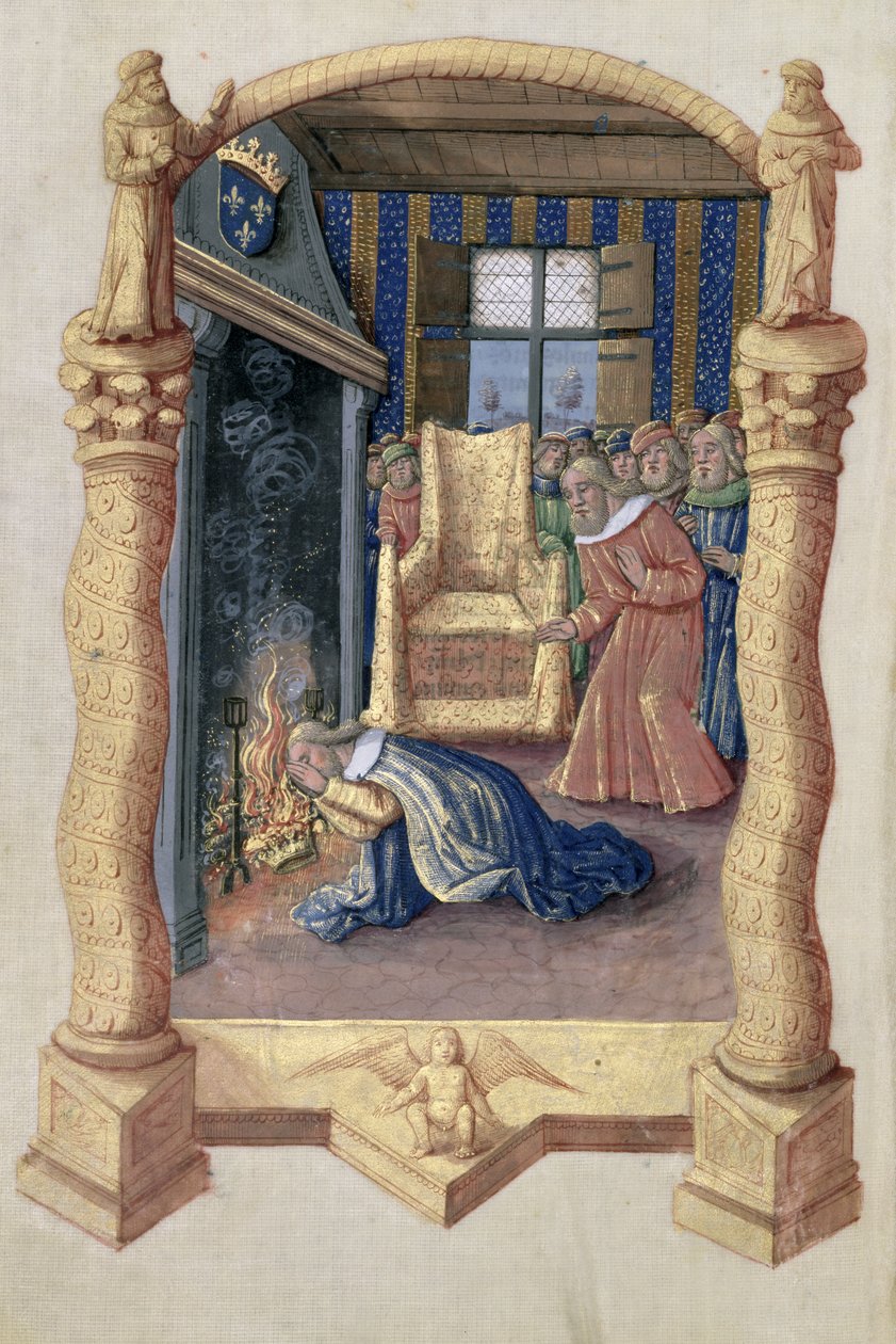 Ms Lat. Q.v.I.126 f.66v Dávid fia, Absalom halálát gyászolja, Louis d