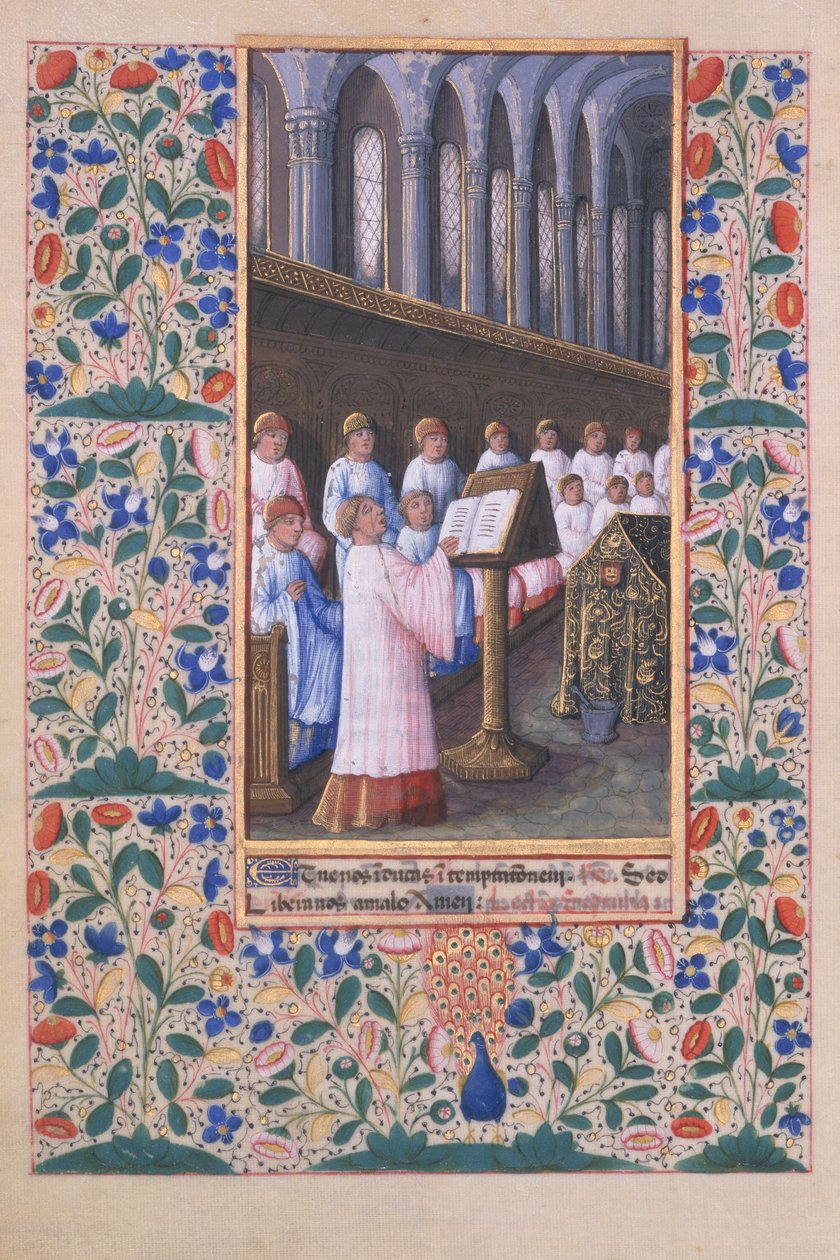 Ms Lat. Q.v.I.126 f.77v Egy temetési szertartás illusztrációja, Louis d