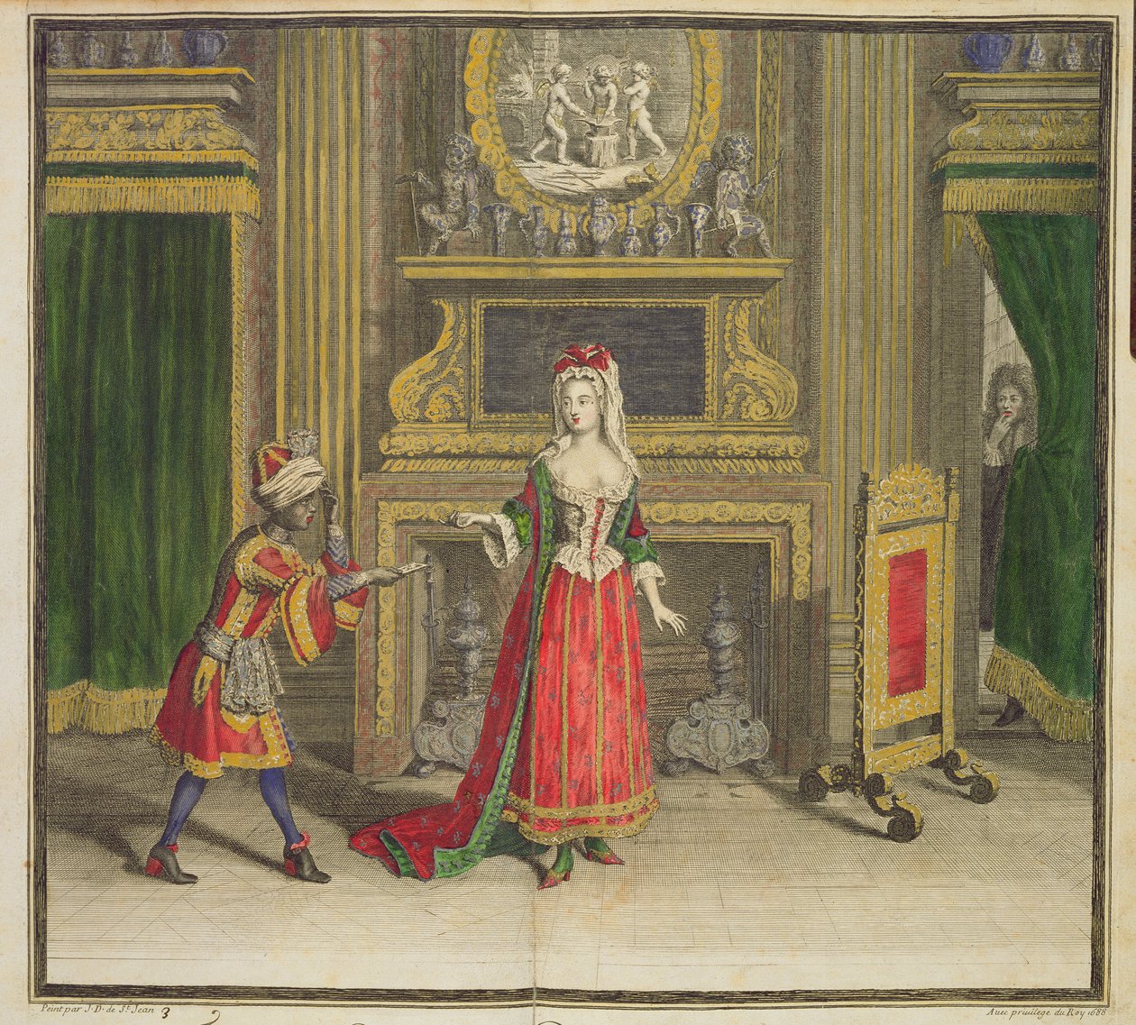Hölgy a hálószobájában, megjelent 1688-90 körül alkotó: Jean Dieu de Saint Jean