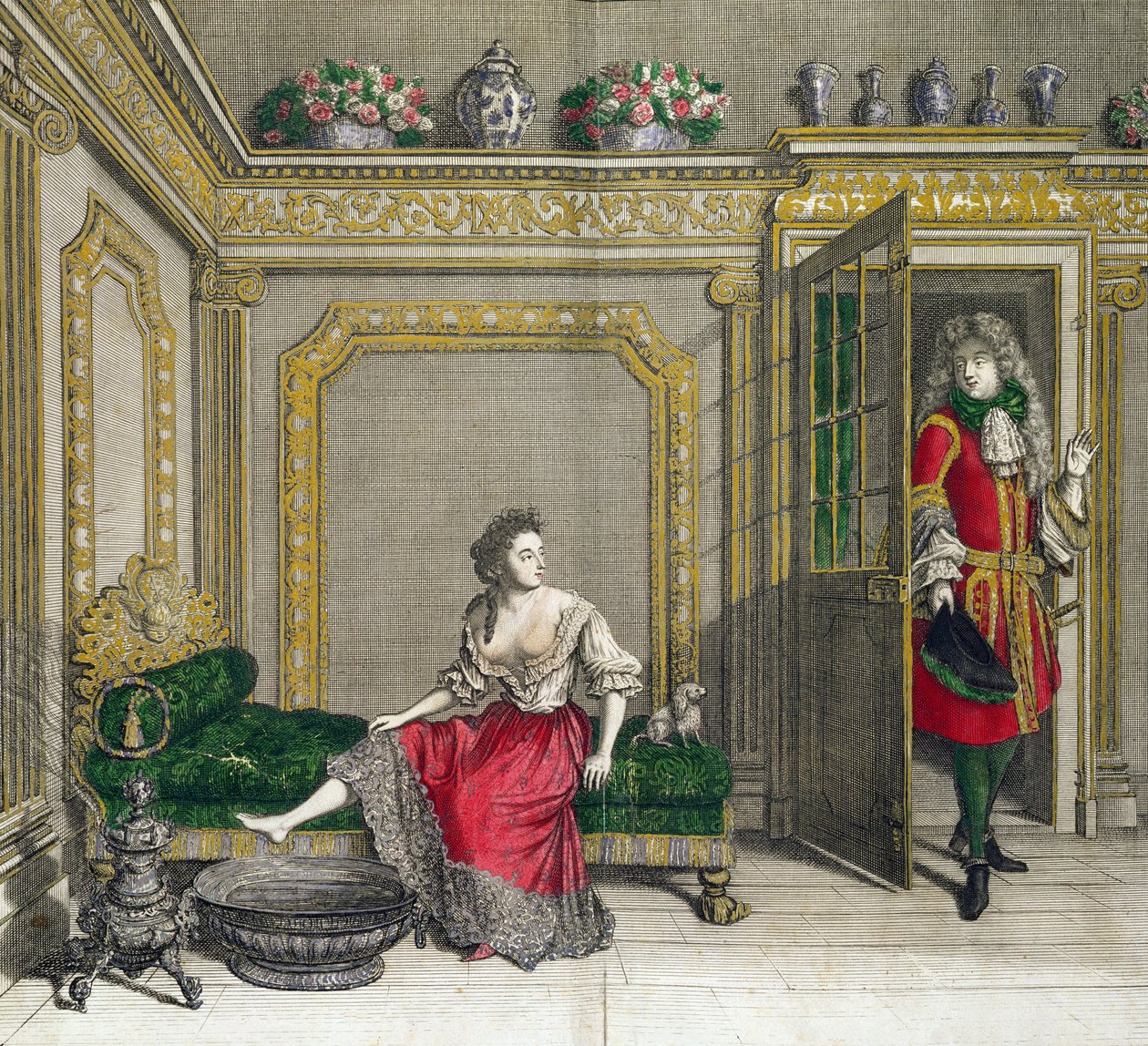 A fürdőhöz vetkőző hölgy, megjelent 1688-90 körül alkotó: Jean Dieu de Saint Jean