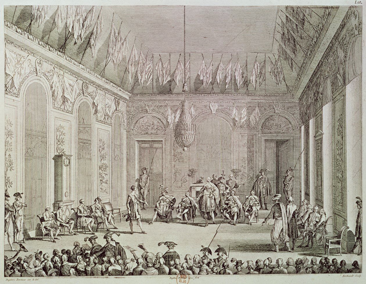 A névjegyzék hivatalos közönsége, 30. Brumaire An IV (1795. november 20.), Pierre Gabriel Berthault (1748-1819) metszete alkotó: Jean Duplessi Bertaux
