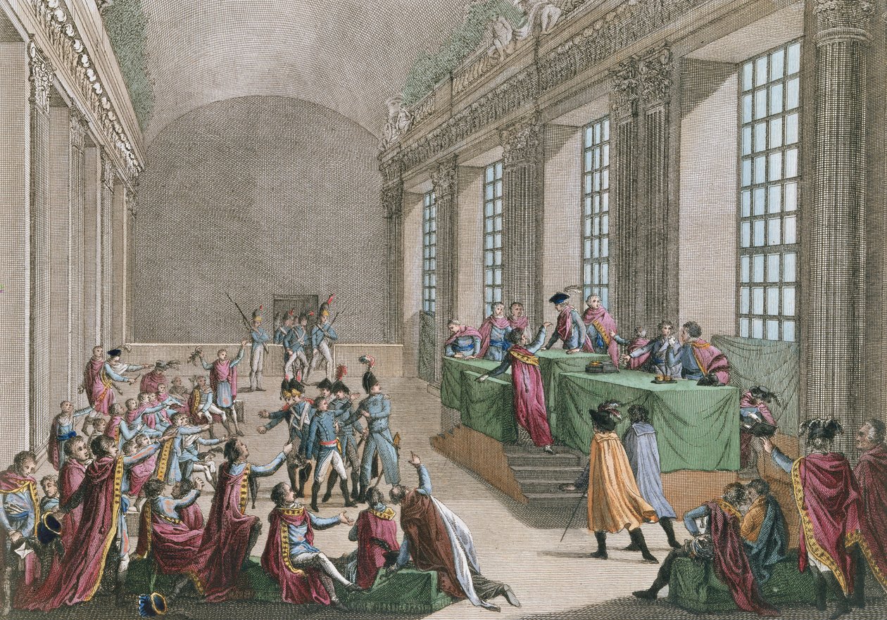 Brumaire 18-i államcsíny, 1799. november 10., metszett Reinier Vinkeles (1741-1816) és Daniel Friday (1765-1822) alkotó: Jean Duplessi Bertaux