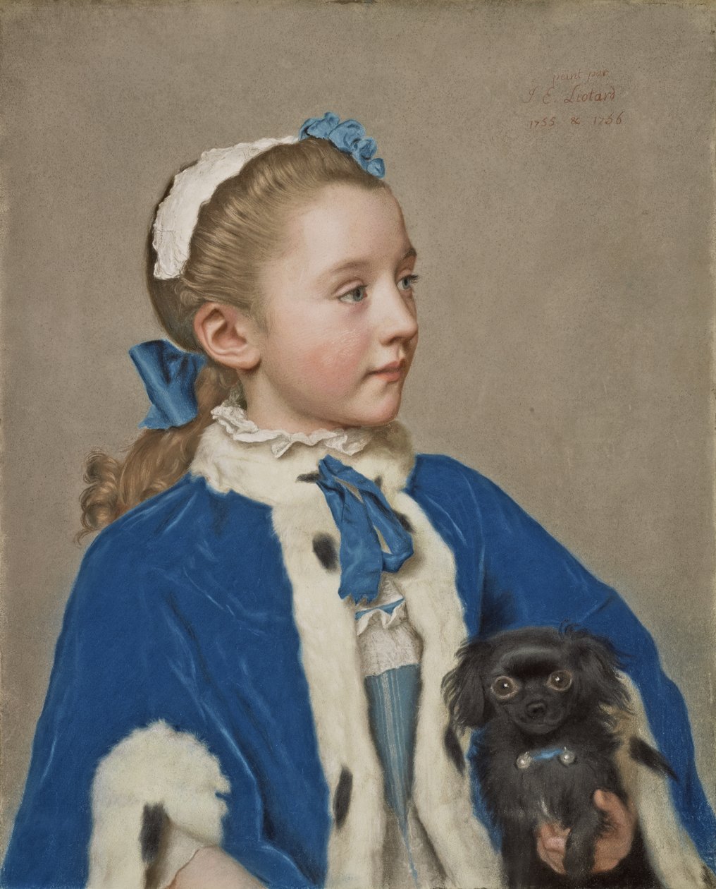 Maria Frederike van Reede-Athlone arcképe hét éves korában alkotó: Jean Étienne Liotard
