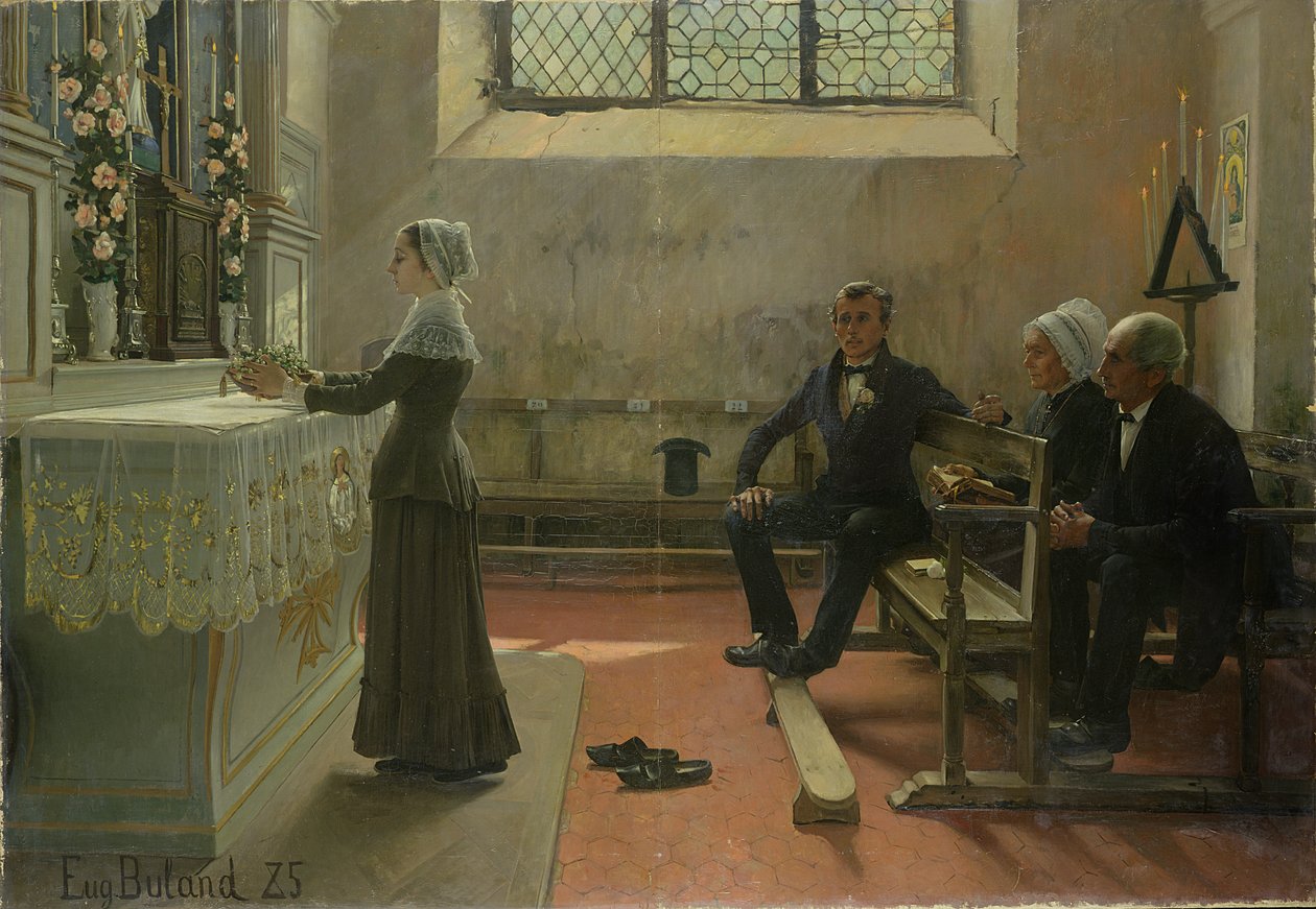 Áldozat a Szűzanyának az esküvő utáni napon, 1885 alkotó: Jean Eugene Buland