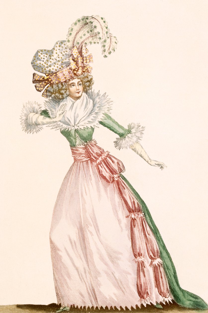 Robe de la Czarine, lemez a „Galeries des Modes et Costumes Francais”-ból, 1778-87 alkotó: Jean Florent Defraine