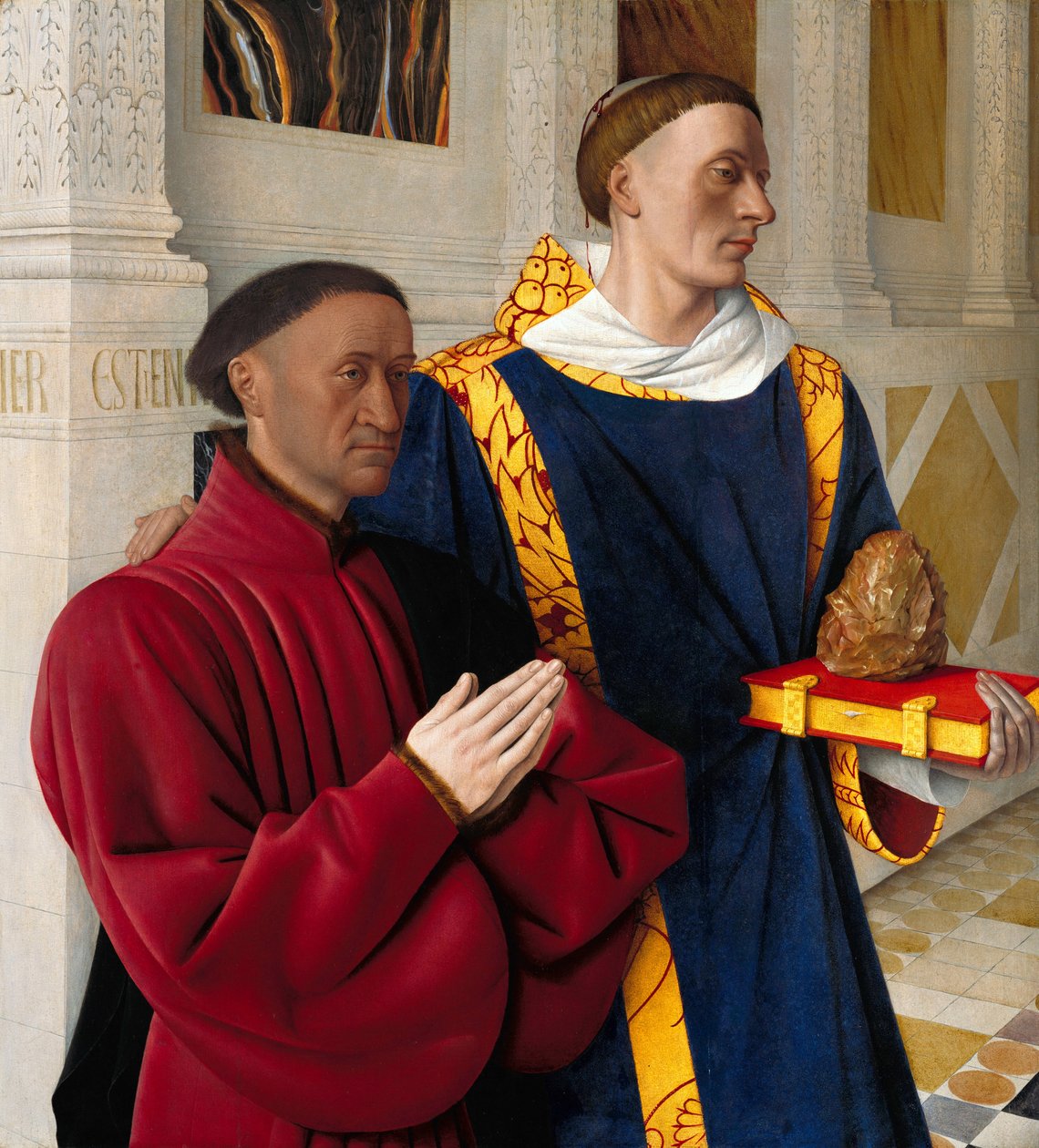 Etienne Chevalier Szent Istvánnal alkotó: Jean Fouquet