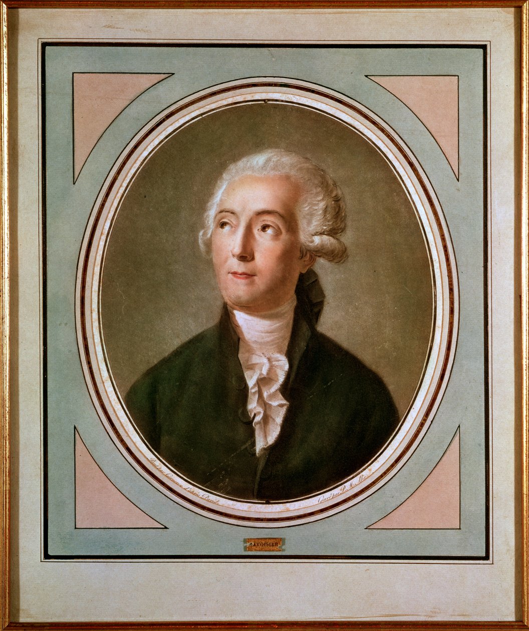 Antoine Laurent de Lavoisier (1743-94) francia kémikus portréja, Pierre Michel Alix (1762-1817) metszete Jacques Louis David (1748-1825) portréja után alkotó: Jean Francois Garneray