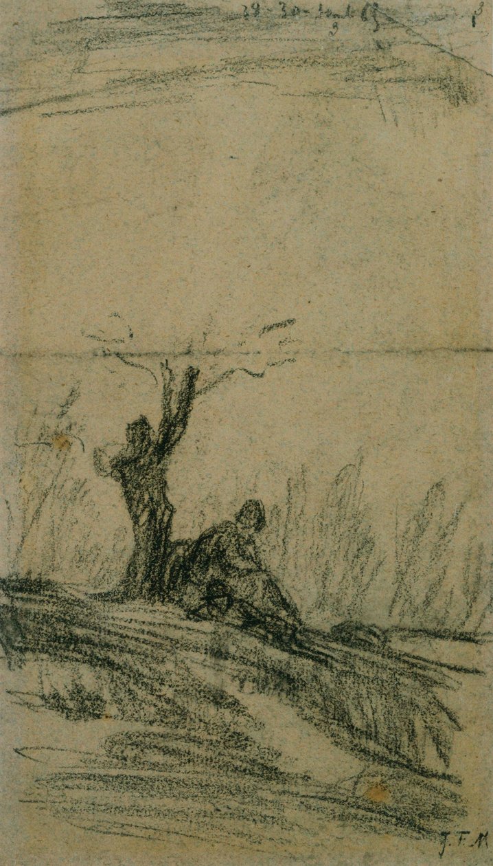 Ábra Egy fa alatt ül alkotó: Jean Francois Millet