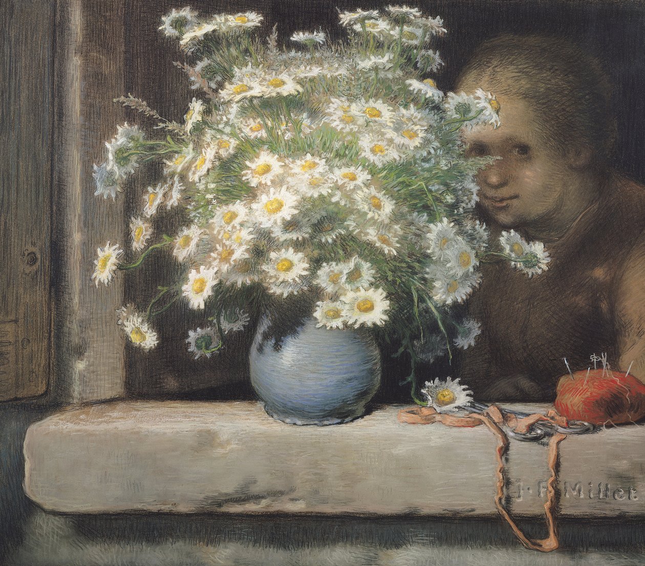 Margueritas csokor, 1866 (pasztell, papíron) alkotó: Jean Francois Millet