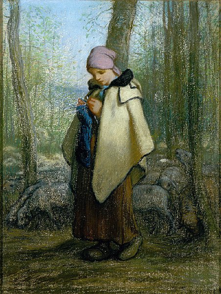 A kötő pásztornő alkotó: Jean Francois Millet