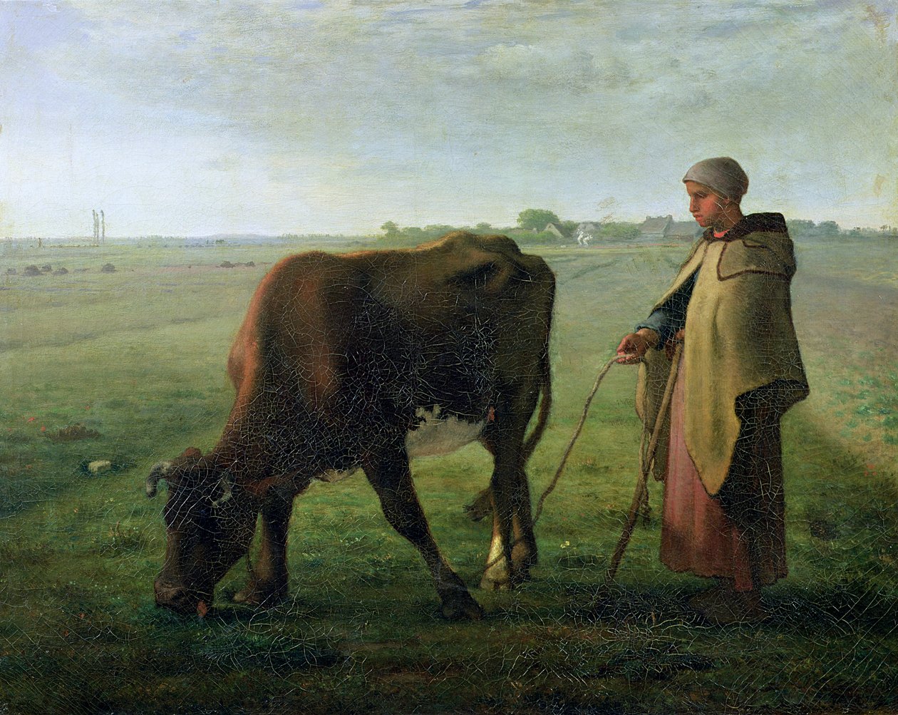 A tehenét legeltető nő, 1858 alkotó: Jean Francois Millet