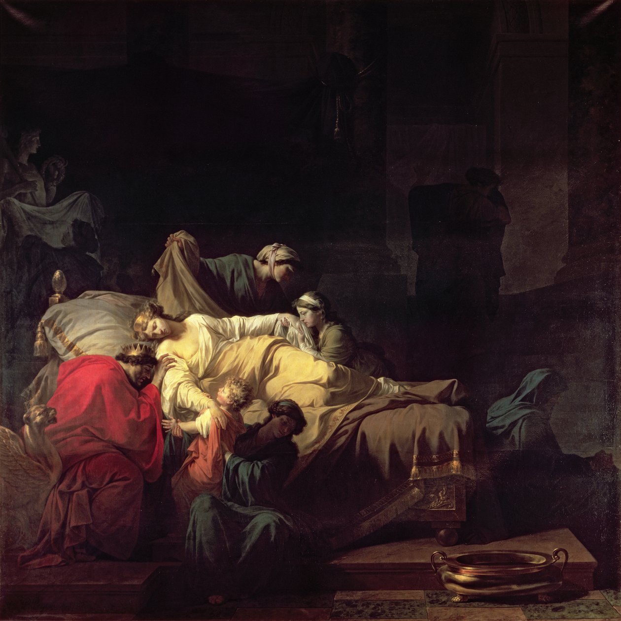 Alcestis feláldozza magát, hogy megmentse férjét, Admetoszt, Pherae királyát, 1785 alkotó: Jean François Pierre Peyron