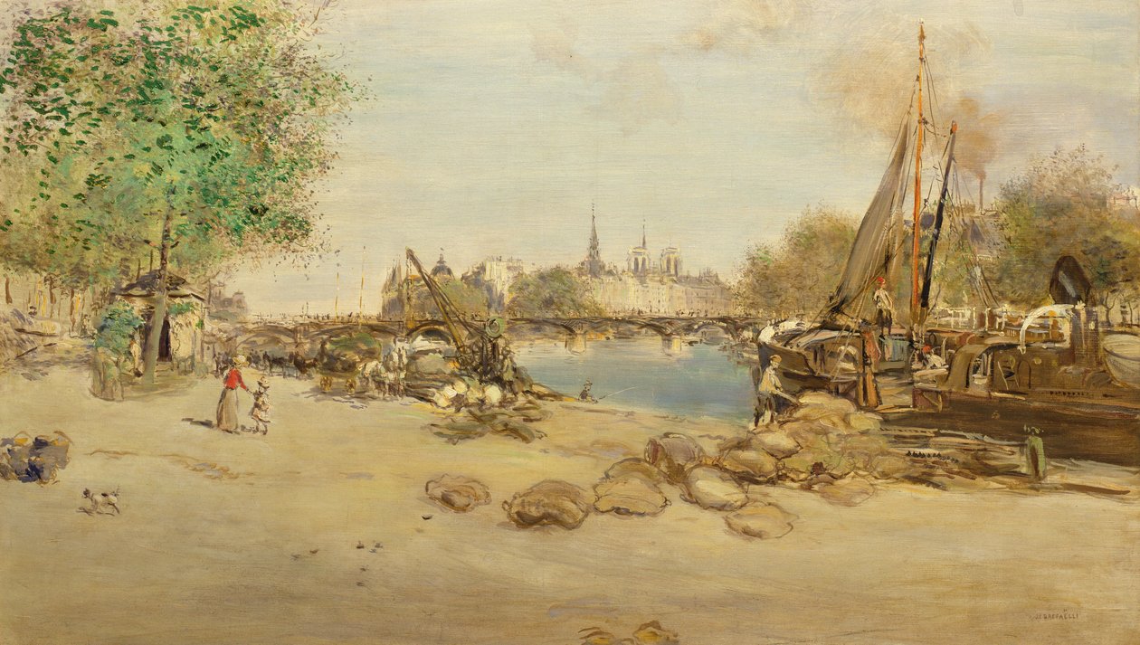 A párizsi St. Nicolas kikötő alkotó: Jean Francois Raffaelli