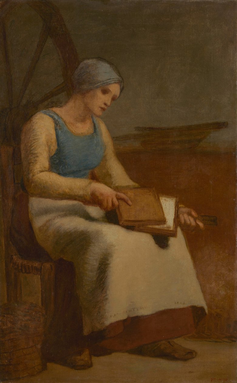 Nő kártolás gyapjú alkotó: Jean Francois Millet