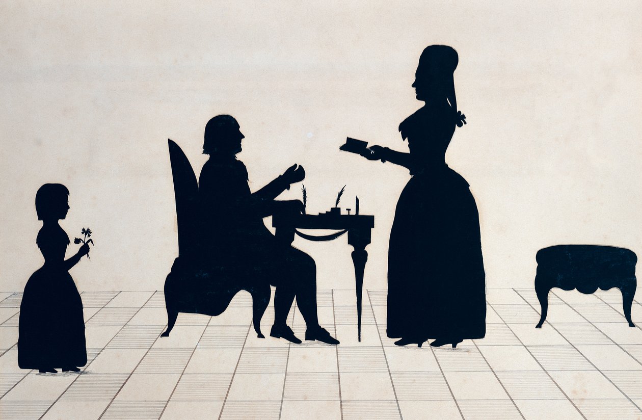 Monsieur és Madame Roland, valamint lányuk, Eudora sziluettjei alkotó: Jean Gaspard Lavater