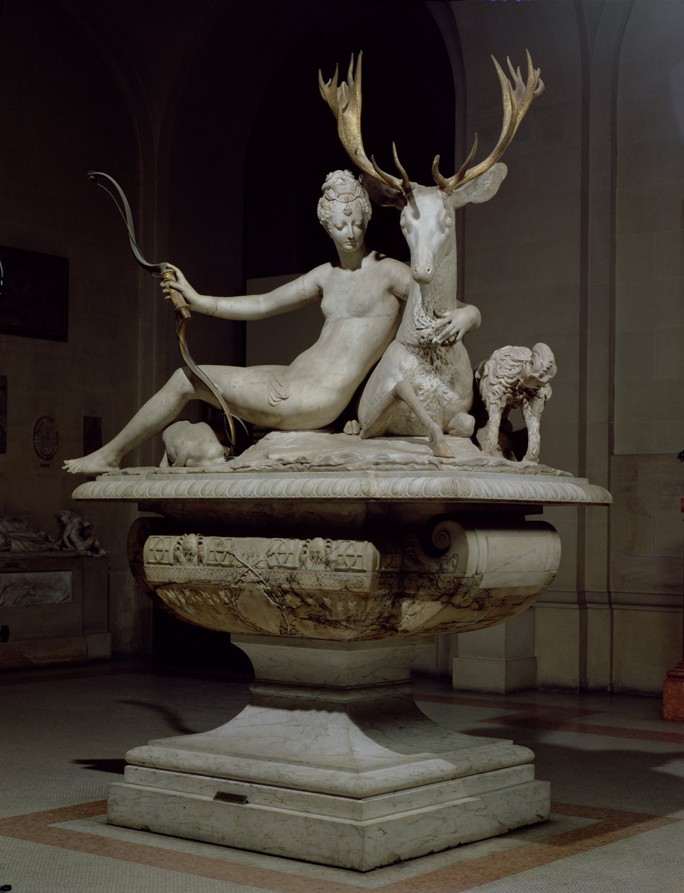 Diana szarvasra szerelve (márvány és bronz) (a részletekért lásd: 27649) alkotó: Jean Goujon