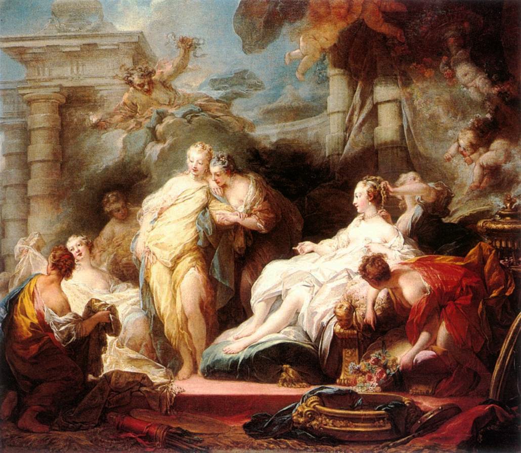 Psziché megmutatja nővéreinek az Ámor ajándékait alkotó: Jean Honore Fragonard