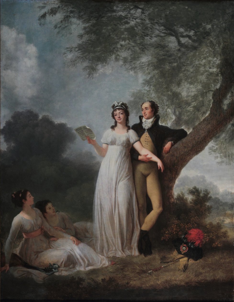 Négy karakter egy parkban alkotó: Jean Honore Fragonard