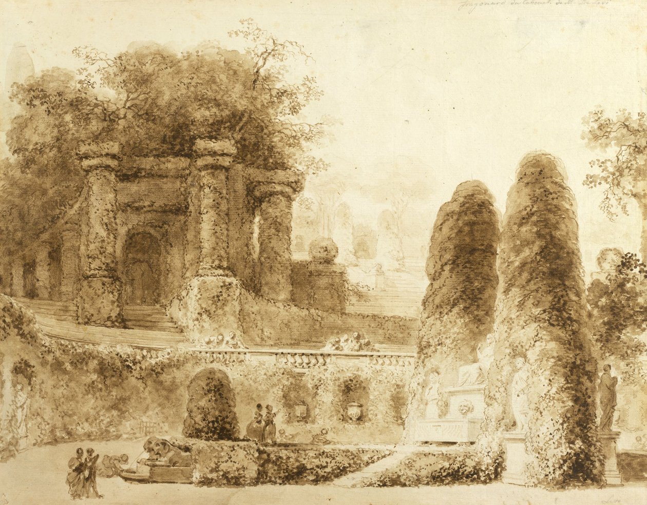 Római park szökőkúttal, 1774 alkotó: Jean Honore Fragonard