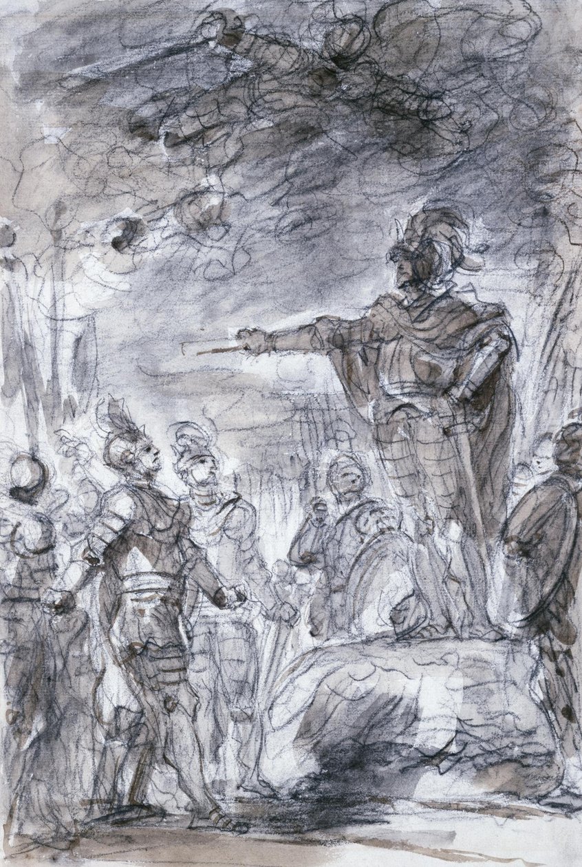Ariostos Orlando Furioso- Rodomonte és Mandricardo jelenete Agramante előtt állítja ügyüket alkotó: Jean Honore Fragonard