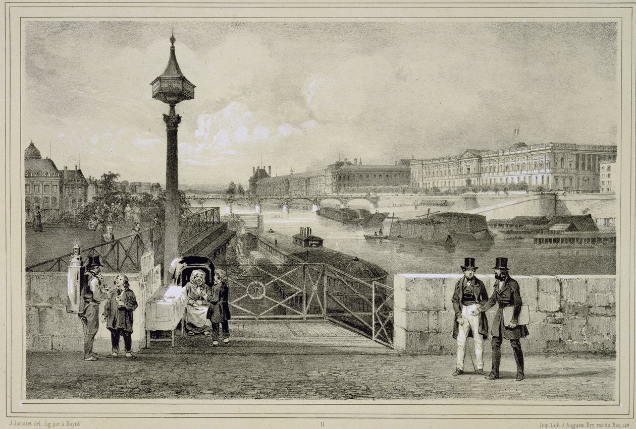 A Louvre, metszett Auguste Bry alkotó: Jean Jacottet