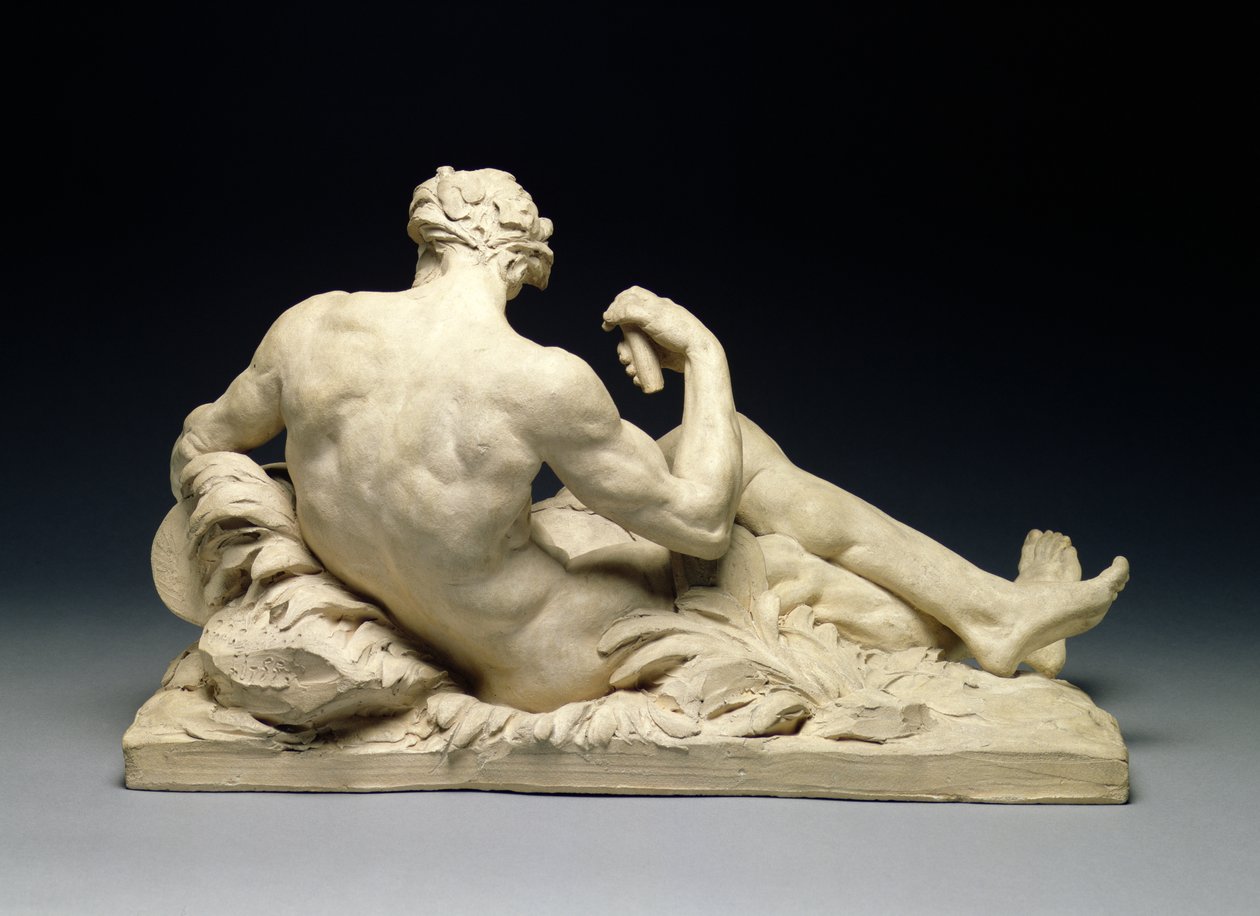 Folyóisten (hátulról) 1755 körül (terrakotta) (előlap lásd 66077) alkotó: Jean Jacques Caffieri