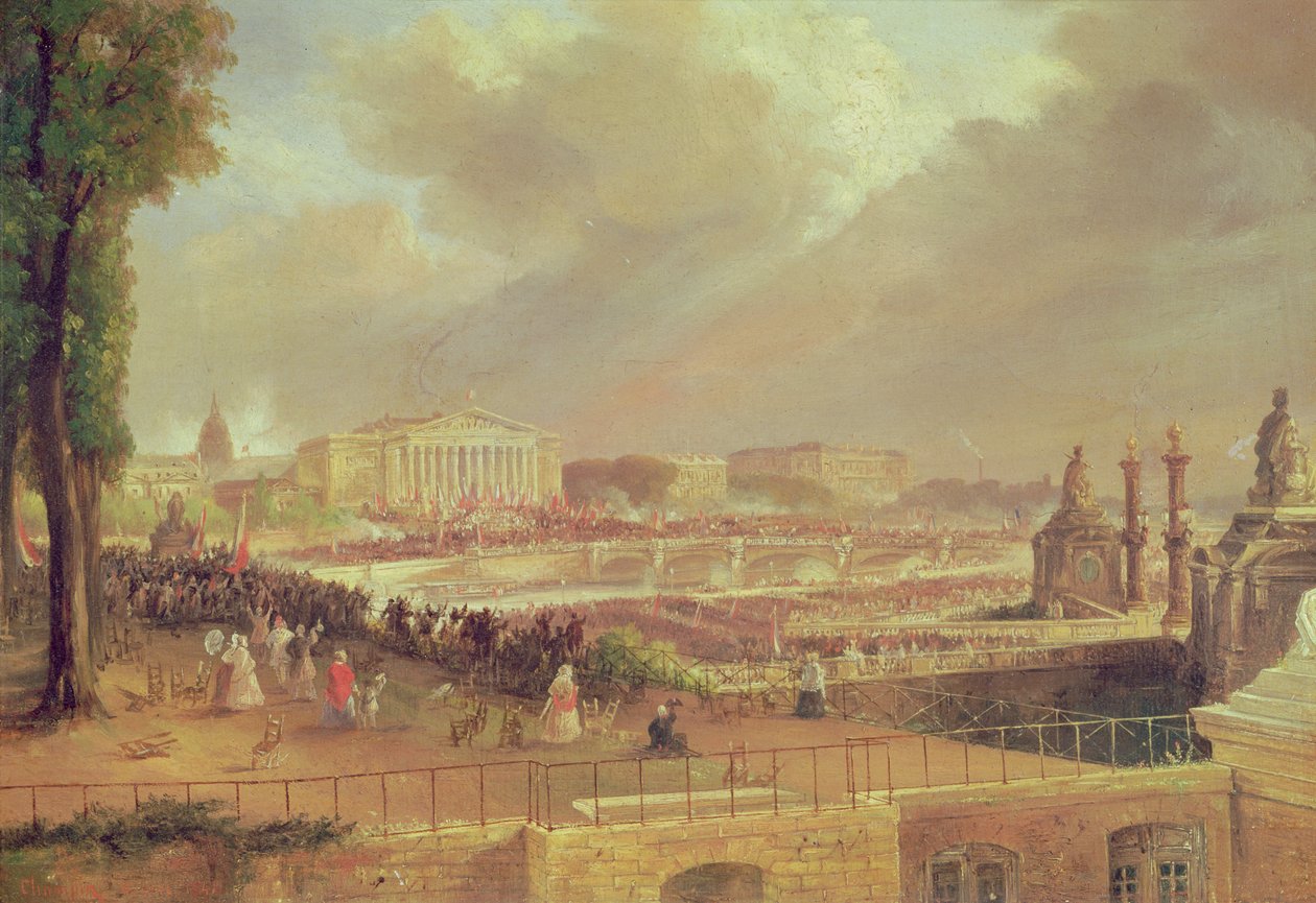 A második francia köztársaság kikiáltása, Place de la Concorde, 1848. február 24. alkotó: Jean Jacques Champin
