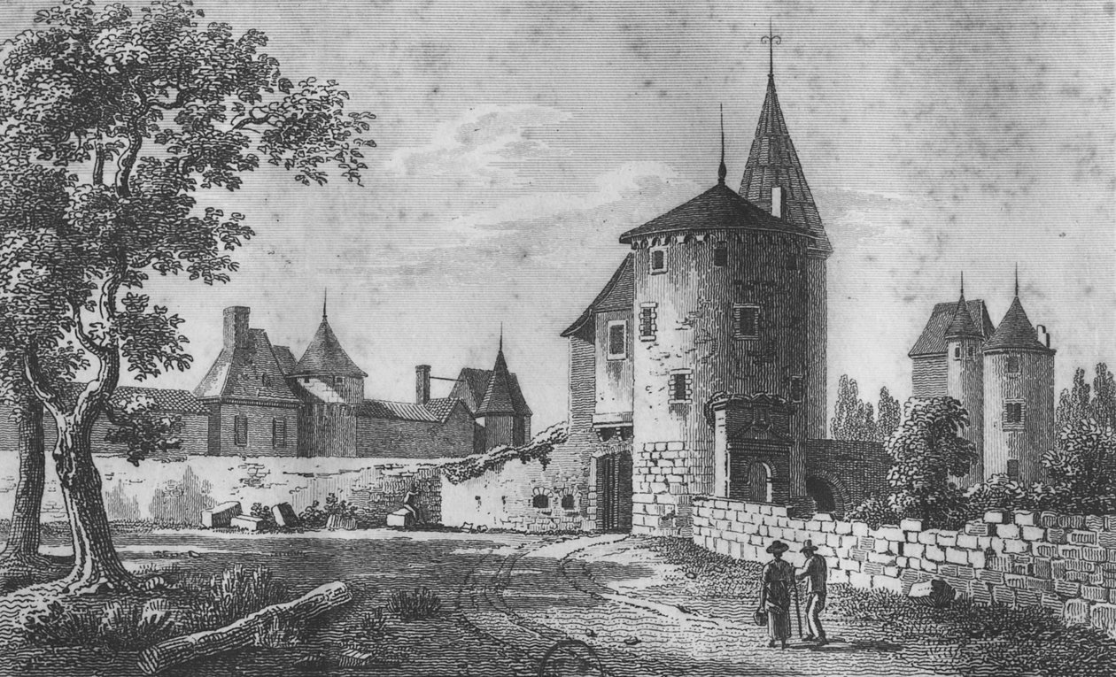Kilátás a Chateau de Montaigne-ra alkotó: Jean Jerome Baugean