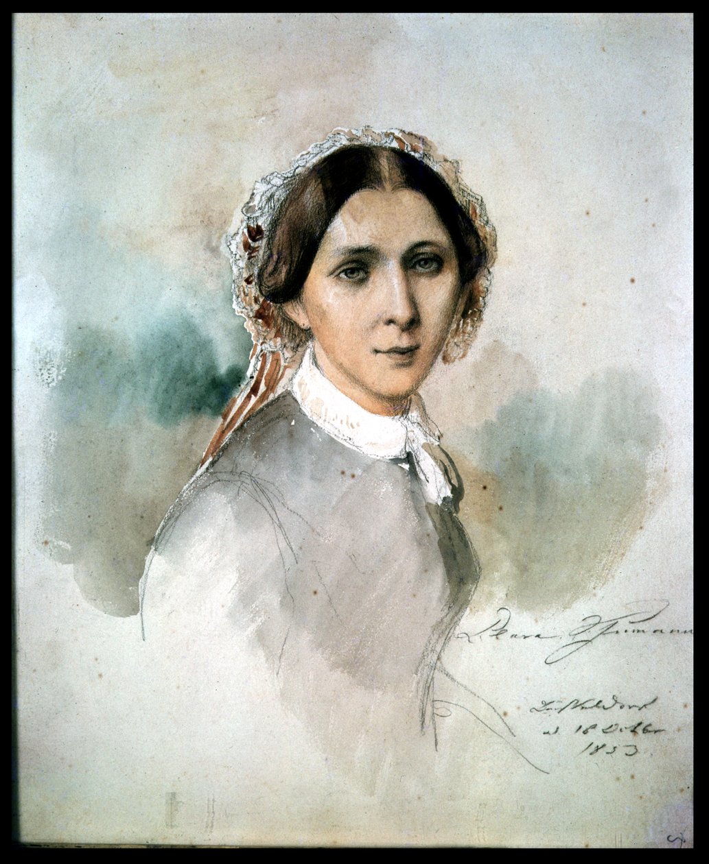 Clara Schumann (1819-96) portréja 1853 alkotó: Jean Joseph Bonaventure Laurens