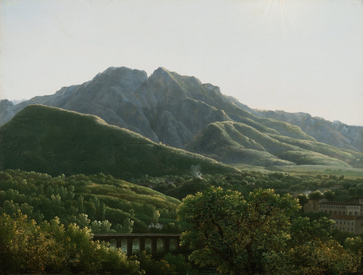 Kilátás a hídra és Cava városára, a Nápolyi Királyságra alkotó: Jean Joseph Xavier Bidauld